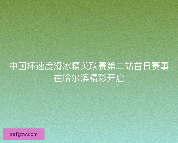 中国杯速度滑冰精英联赛第二站首日赛事在哈尔滨精彩开启